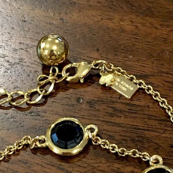 KATE SPADE Gold Tone & Black Crystal 32” Necklace - Picture 11 of 15